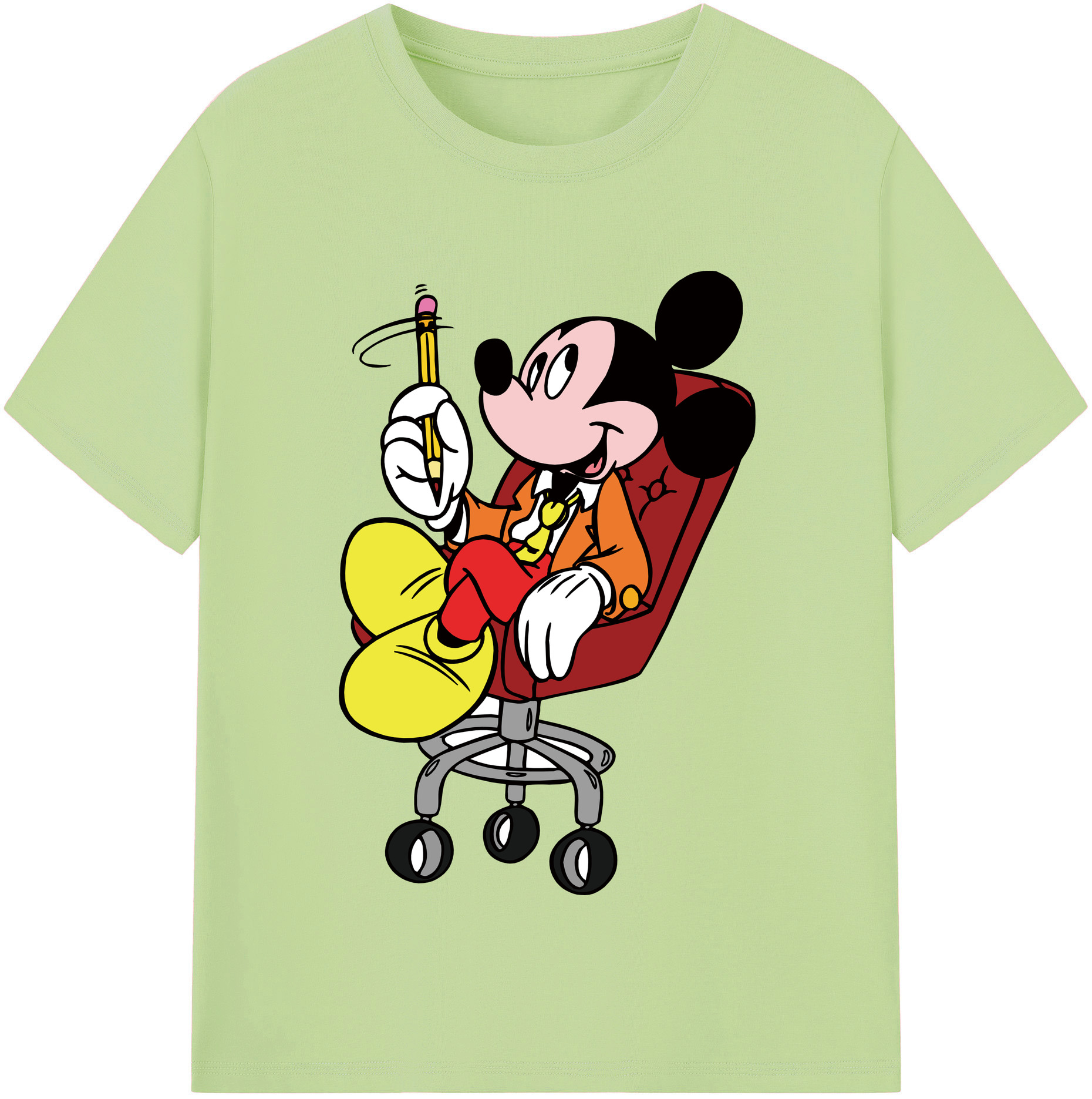 （画像用） ミッキーマウス Mickey Mouse 綿100％半袖Tシャツ（フロントプリント）